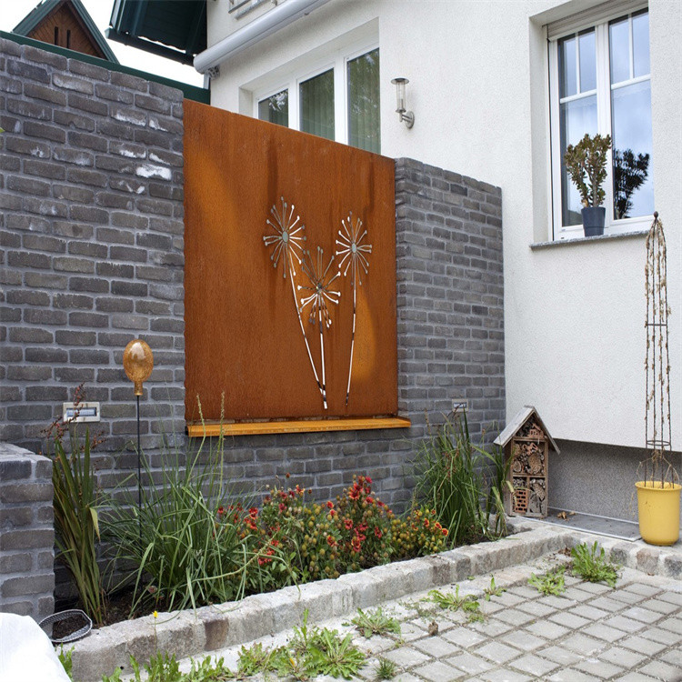 Laser Cut Corten Steel Privacy Screens Exterior Decorative