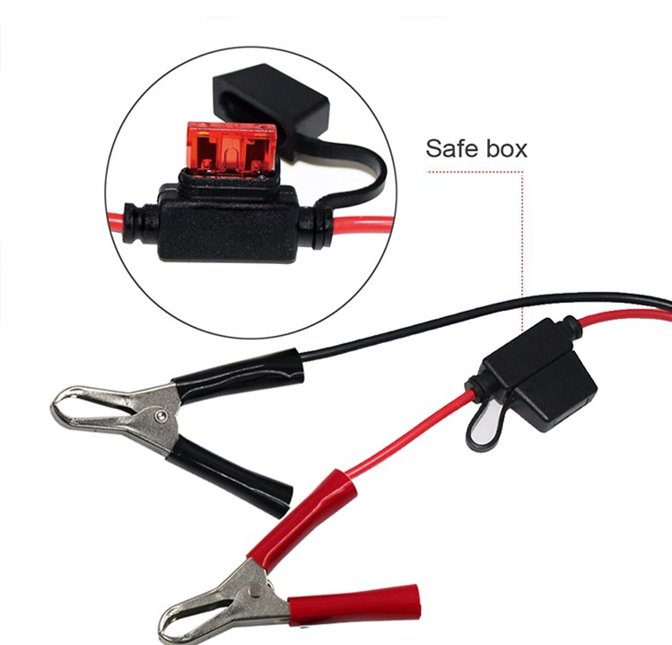 1.5ft 14AWG Battery Alligator Crocodile Clip To SAE 12V Quick Release Disconnect