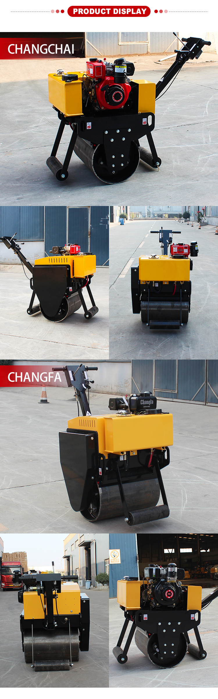 330kg Small Vibratory Mini Compactor Road Roller with 0.5mm Nominal Amplitude