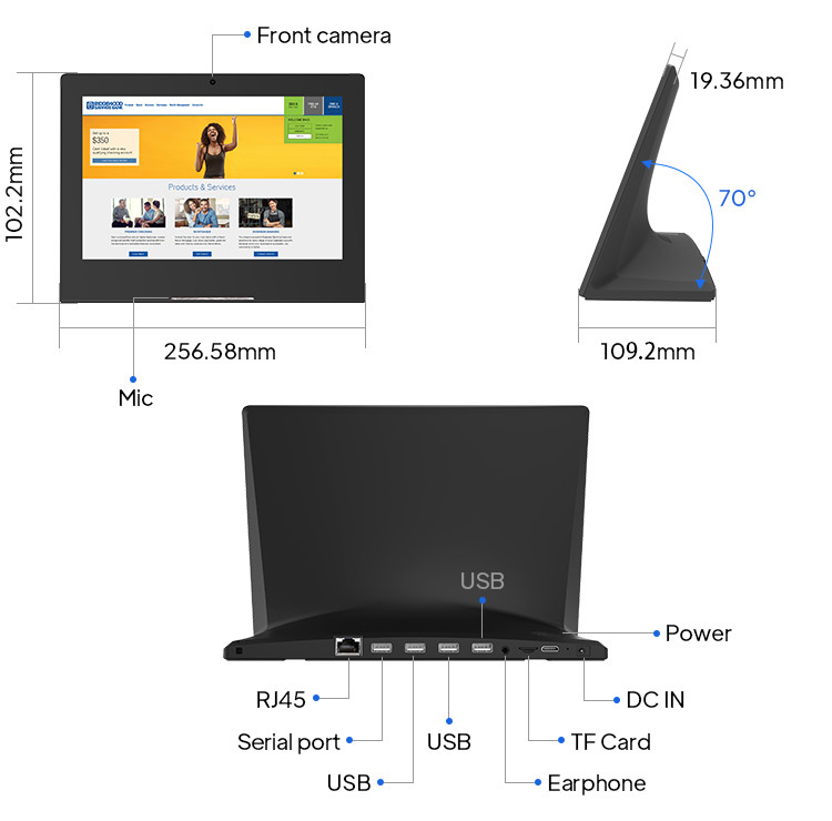 Android 9.0 Touch Monitor Desktop Tablets RJ45 Port Wifi Digital Signage Panel RK3399