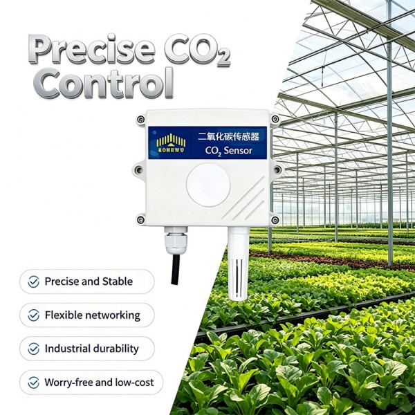 High Quality RS485 Carbon Dioxide Temperature and Humidity Sensor, 0-6000ppm Gas Detector, Suitable for HVAC/greenhouse