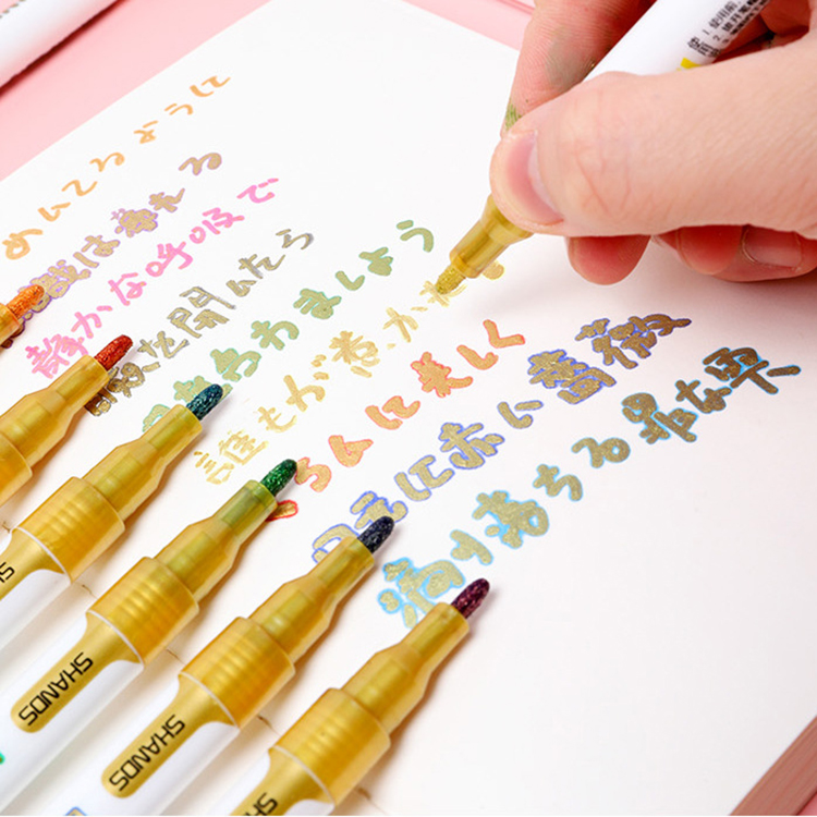 Double line outline pen 9 colors marker highlighter color marker fluorescence pen
