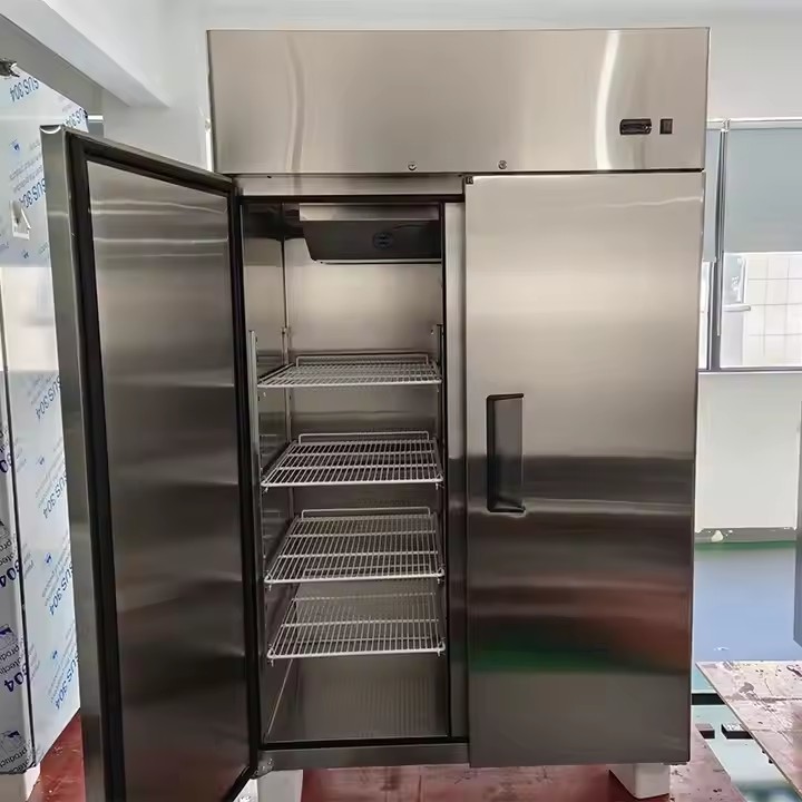 Commercial Restaurant Kitchen Refrigerator Equipment Stainless Steel Combined Upright Display Chiller Freezer