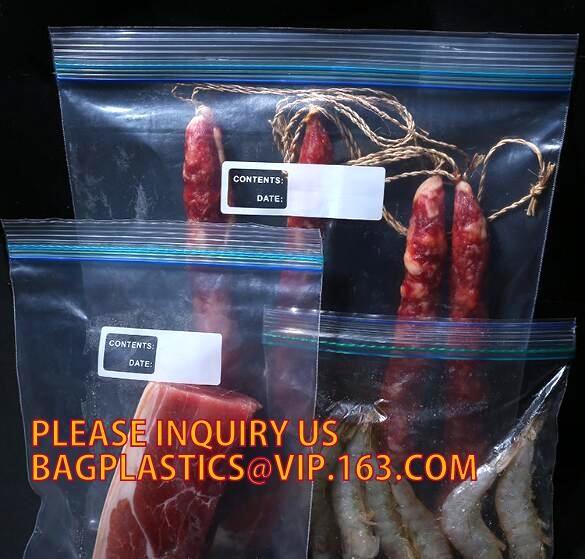Resealable LDPE Food Grade Double Zipper Seal Bag for Packing Sandwich, Gravure printing LDPE plastic double Zip lockk san