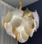 Ginkgo Leaf Crystal Glass Chandelier For Commercial Space Or Restaurant Area
