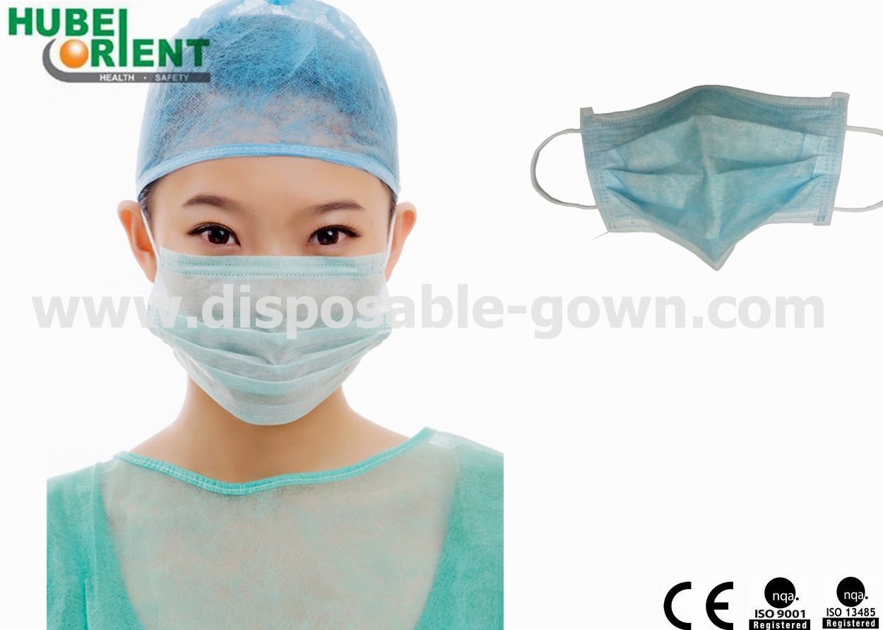 Type IIR Disposable Face Mask With Latex Free Elastic Earloop