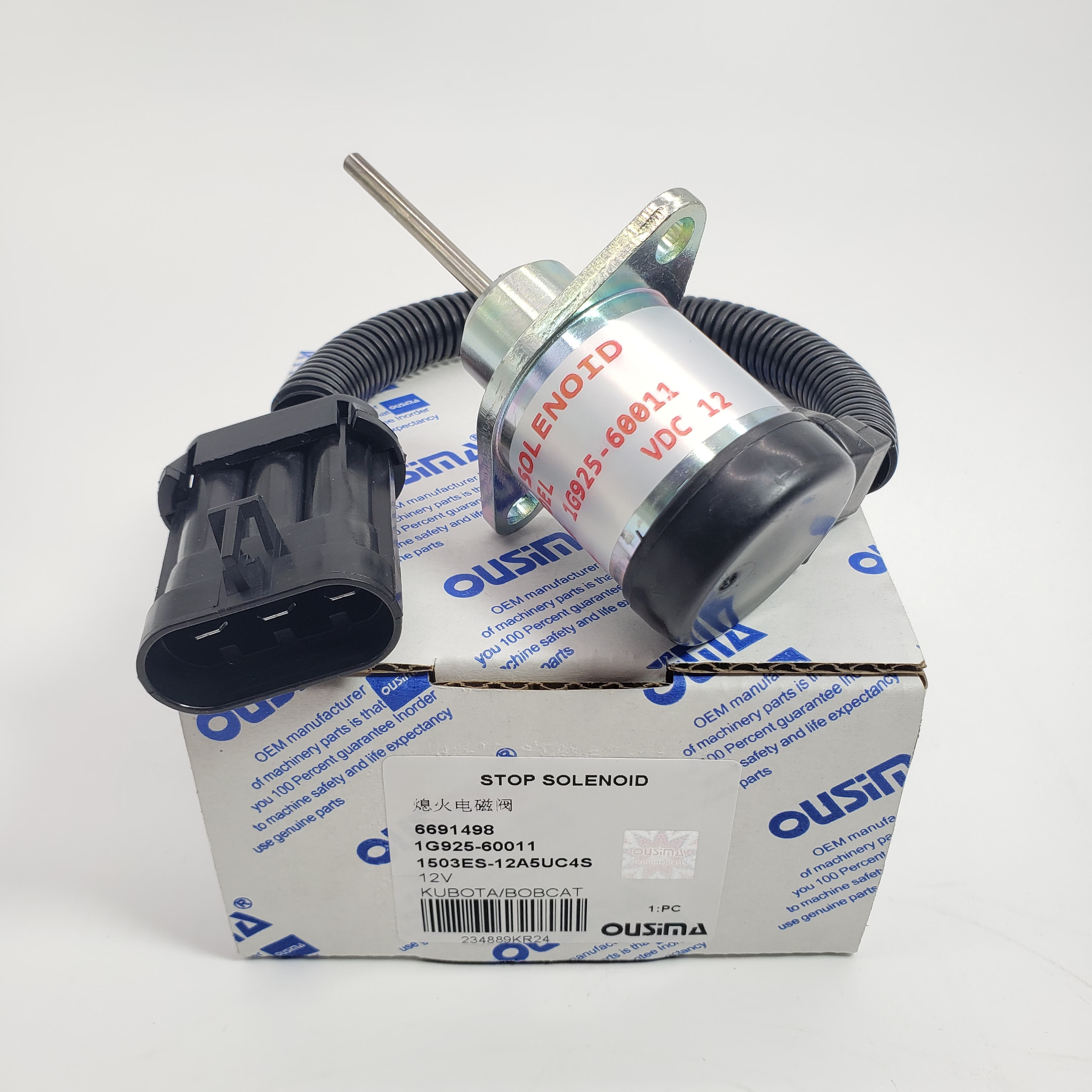 6691498 1G925-60011 Stop Solenoid Valve 1503ES-12A5UC4S For KUBOTA BOB