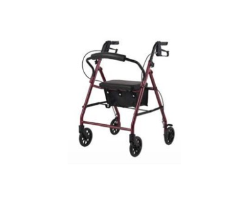 aluminum walker 8" wheels liquid coating frame detachable soft backrest with basket ROLLATOR WALKER aluminum rollator