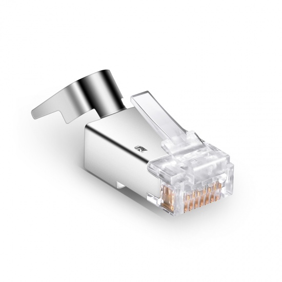 Exact Cables 3U Rj45 Plastic Wire Connector 8 Pin Crystal Head Shielded Connector