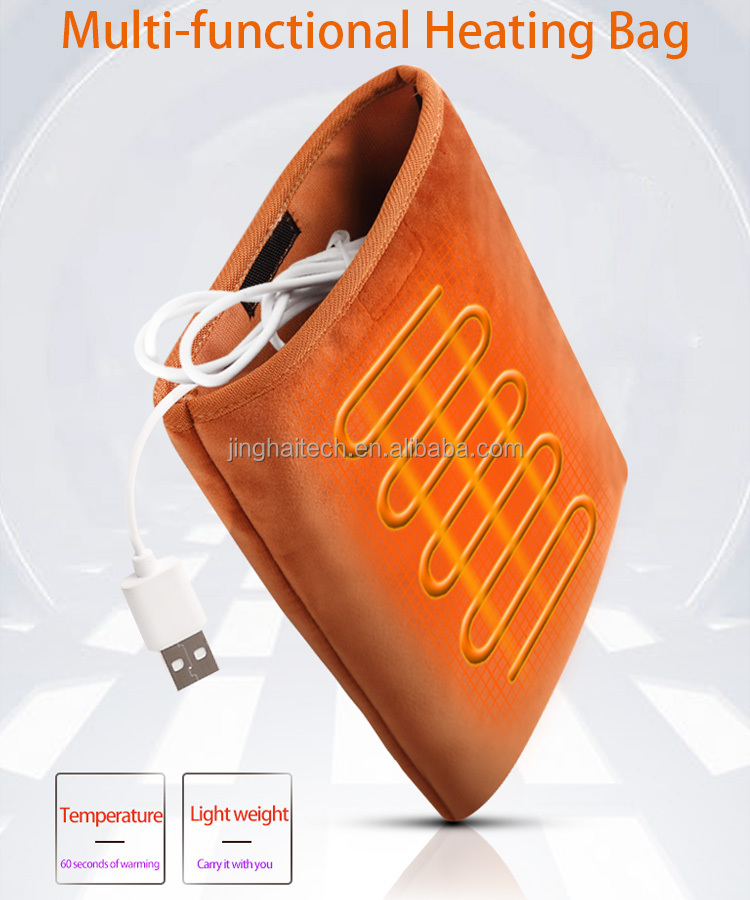 5v Usb Hand Warming Bag Multi Functional Flannel Material 14*20cm