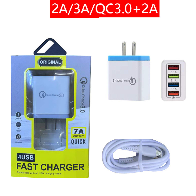 18W 4 USB Universal Charging Kit PVC ABS Fireproof Plastic Material