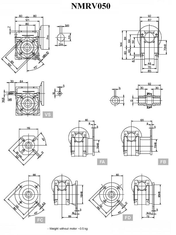 Rust Proof High Strength NMRV Worm Gear Reducer