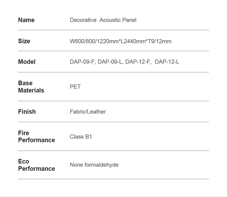 Budget Friendly Acoustic Fabric Covered PET Decorative Panels 9mm 12mm Easy Install