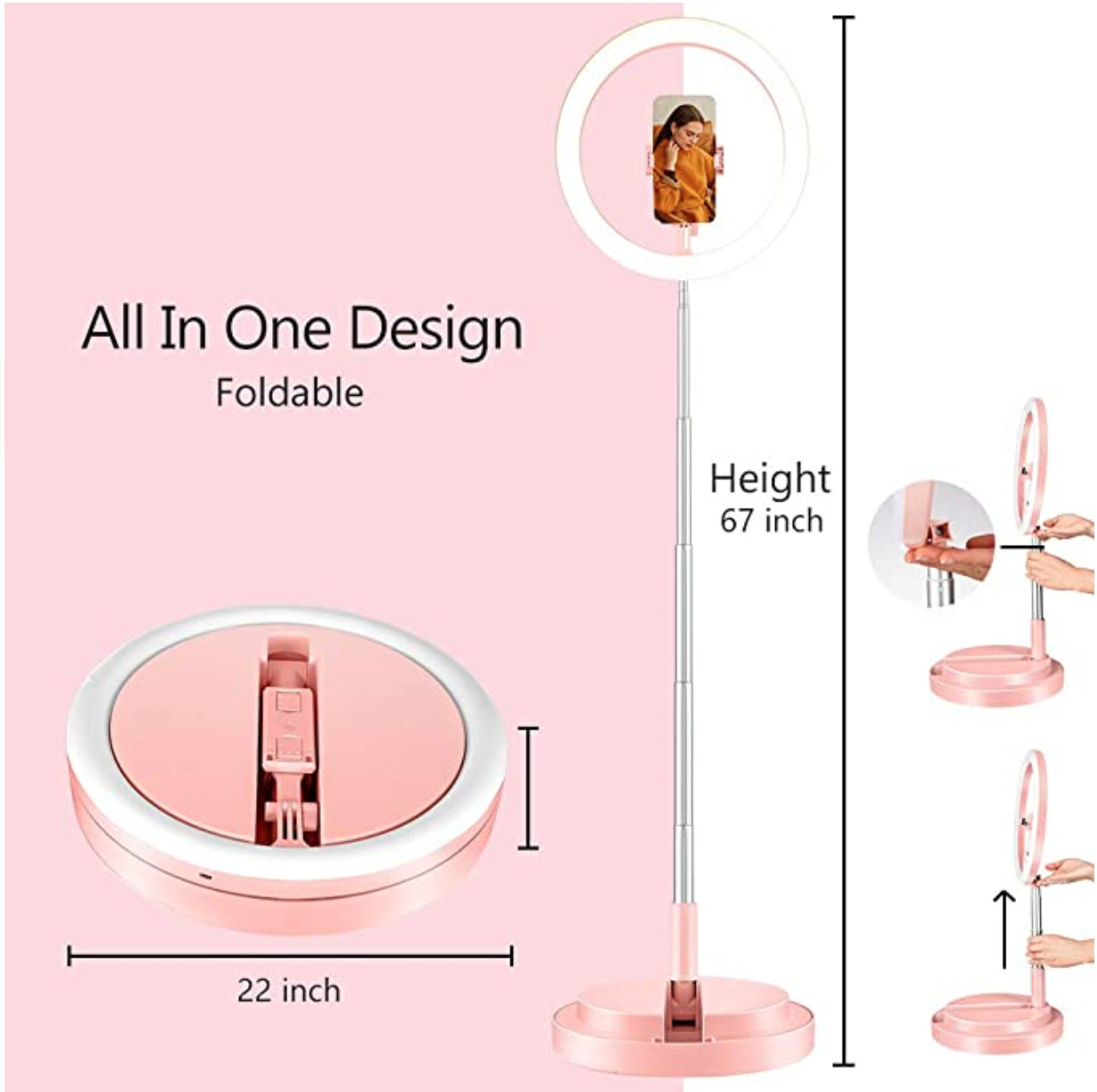 Portable 11 Brightness 168CM 3500K Tiktok Ring Lights