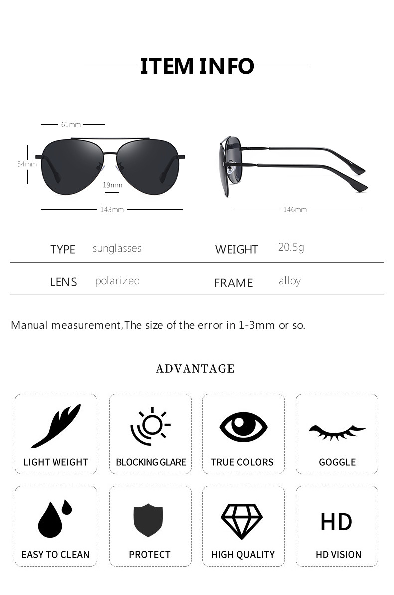 Portable TAC Polarized Photochromic Sunglasses Men'S UV400 Driving Transition Lens