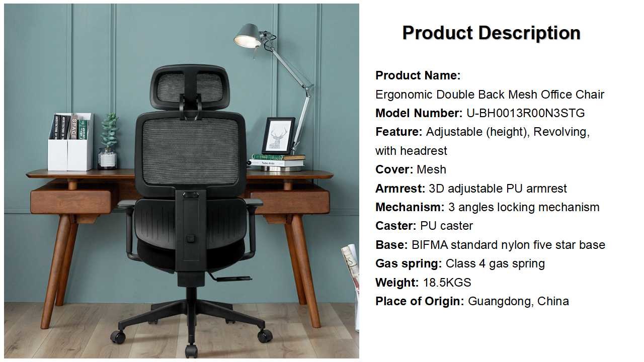 High Back Ergonomic Office Chair PA Castor 3D Adjustable Armrest Desk Chair
