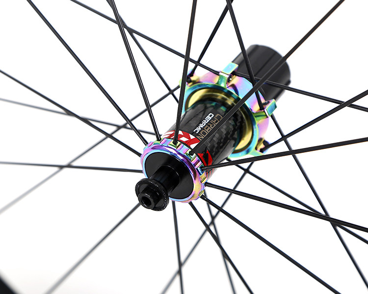 High Modulus Carbon Road Bike Wheelset Double Wall Inner Belt Rim Brake