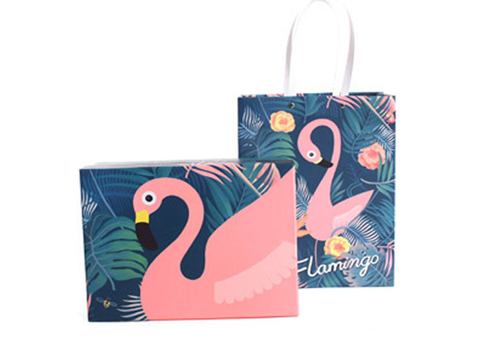 Cartoon Flamingo Custom Printed Gift Boxes For Family / Advertising Promotion