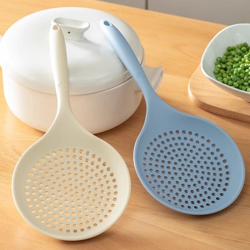 Silicone Strainer Scoop Colander Slotted Pasta Spoon Heat Resistant 600 °F Slotted Ladle Spoons For Kitchen Cooking Tool