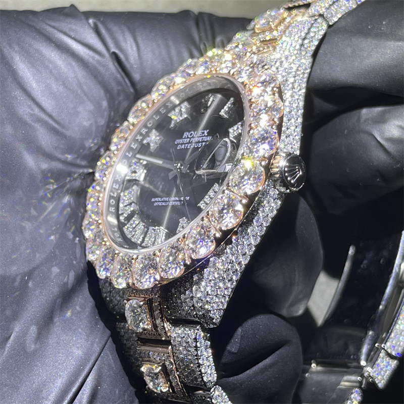 Hip Hop Rolex Moissanite Watch G Shock Luxury Bust Down Diamond Watch