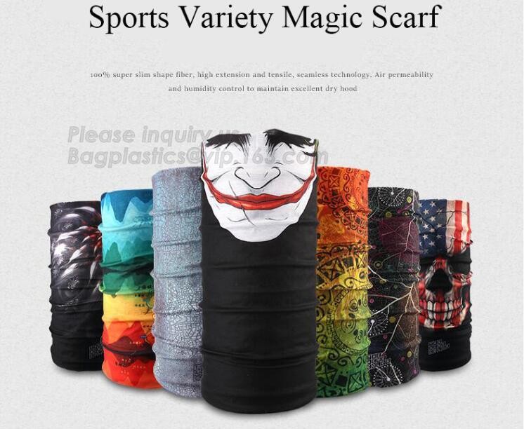 multi choice women head scarf printed colorful face mask custom logo/size bandana,Sport Strapping Seamless Custom Gaiter Whi