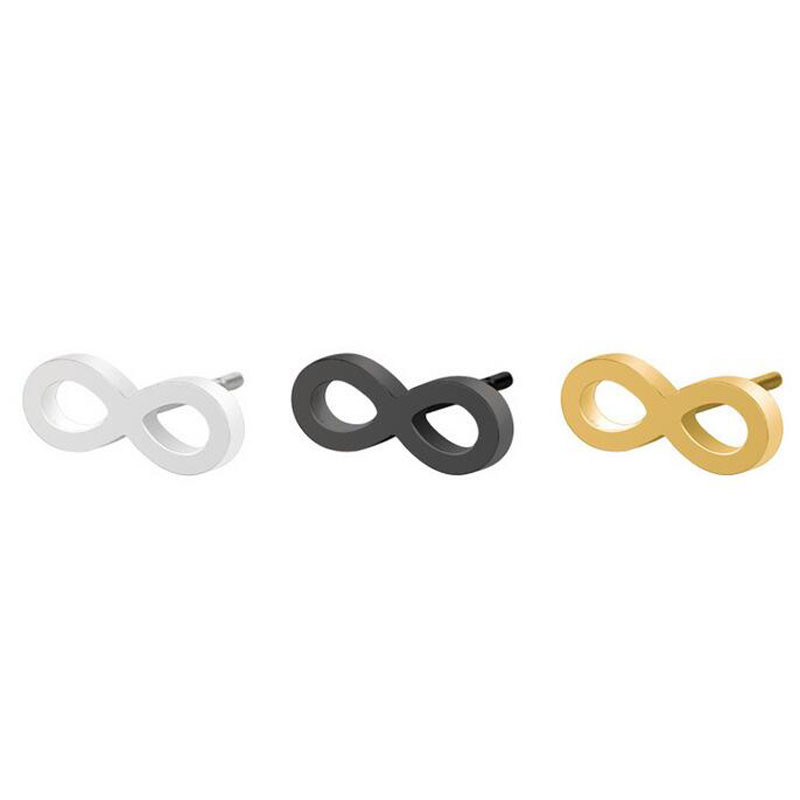 Fashion Gold Silver Black Fancy Stainless Steel Stud Earrings