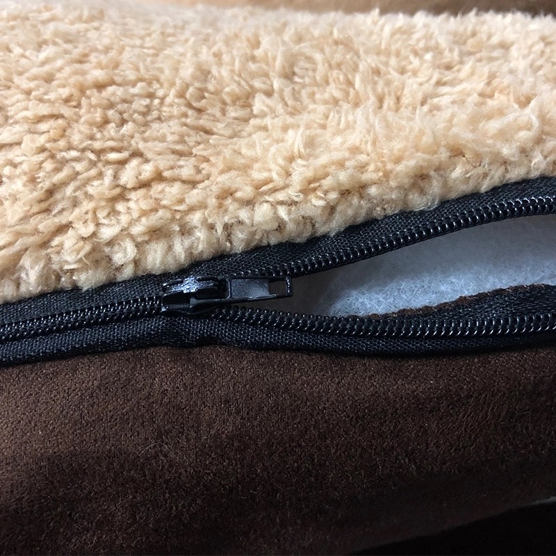 Luxury Suede Fabric Grey Memory Foam Dog Bed Warm Design Lightweight Non - Slip Bottom