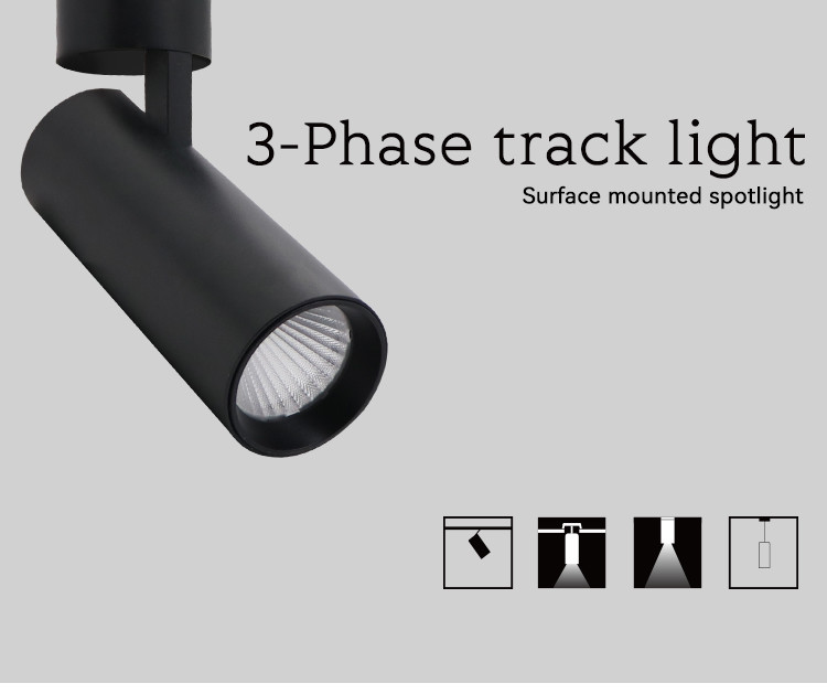Rotatable Black Surface Mounted Downlight Adjustable Round Surface Downlight