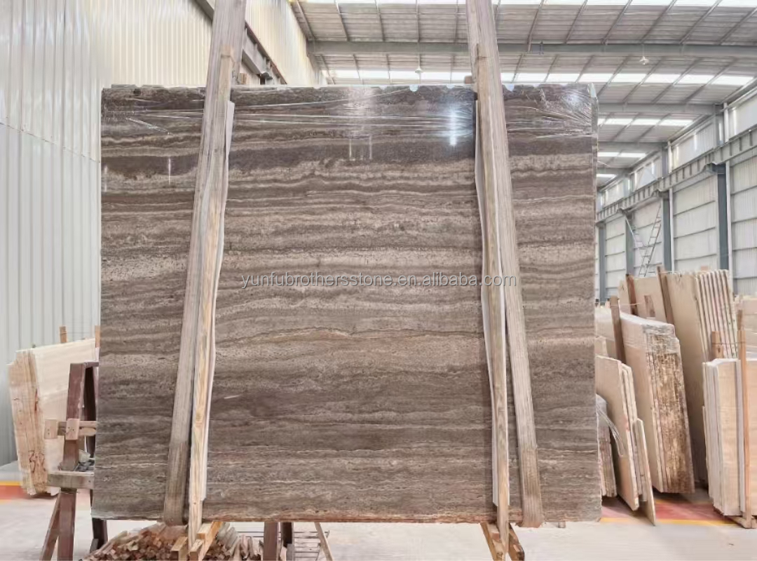 Travertine Marble Tile for Hotel Villa Polished Silver Stone Cladding and Decoration