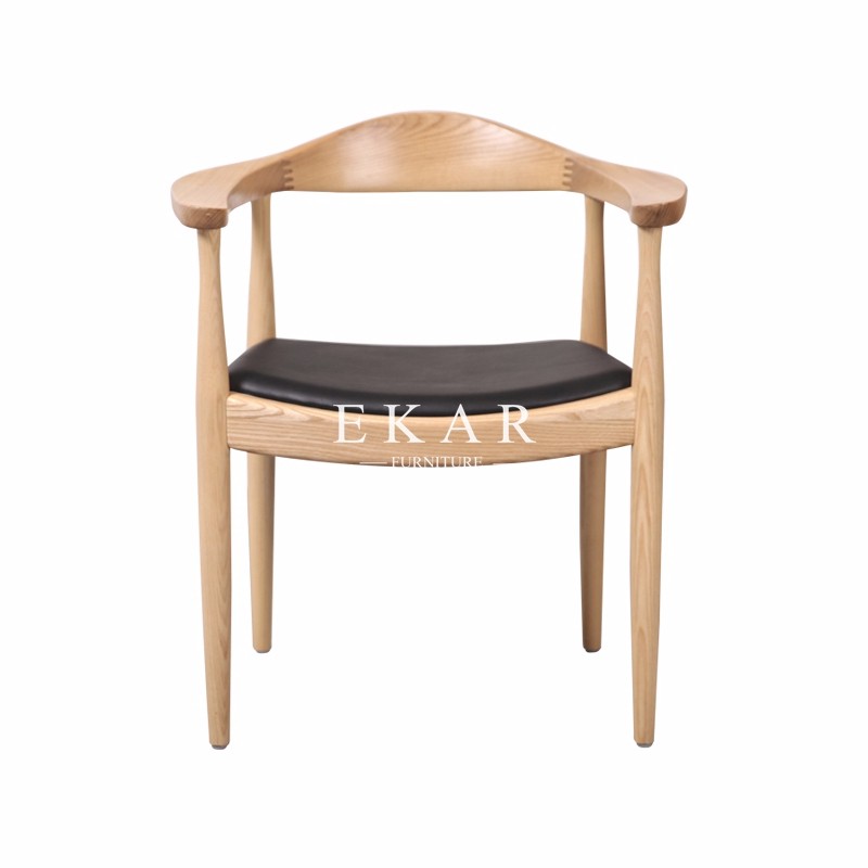 Ash Wood Armchair Woven Leather Dining Funiture Modern Chair