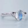 Buy cheap Oval Rainbow Moonstone Ring Cabochon Cut Moonstone Engagement Women Jewelry from wholesalers