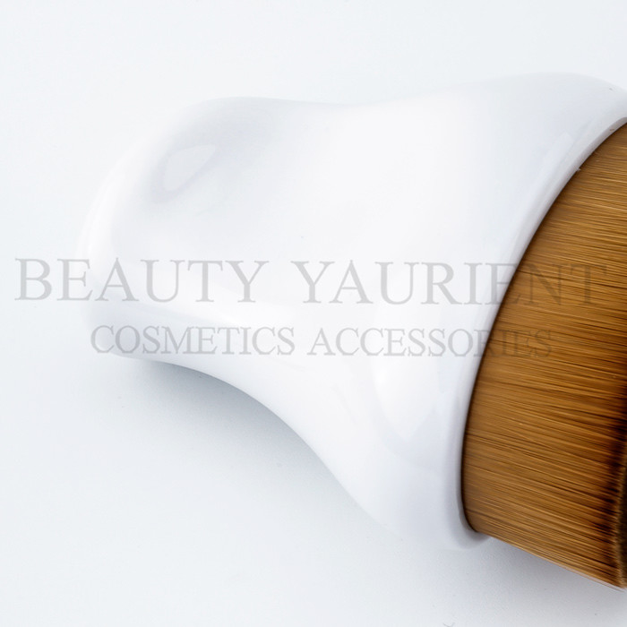 Patented Iron Foundation Brush , Straight Flat Short PBT Synthetic Foundation Brush