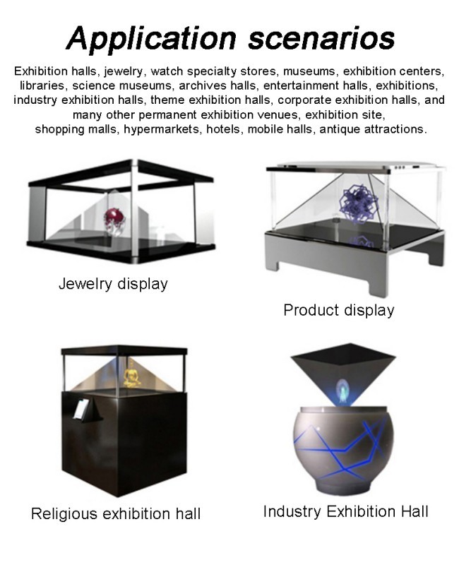 180°, 270°, and 360° Stereoscopic Display Cabinets Holographic Imaging Cabinet for Corporate Exhibition Halls