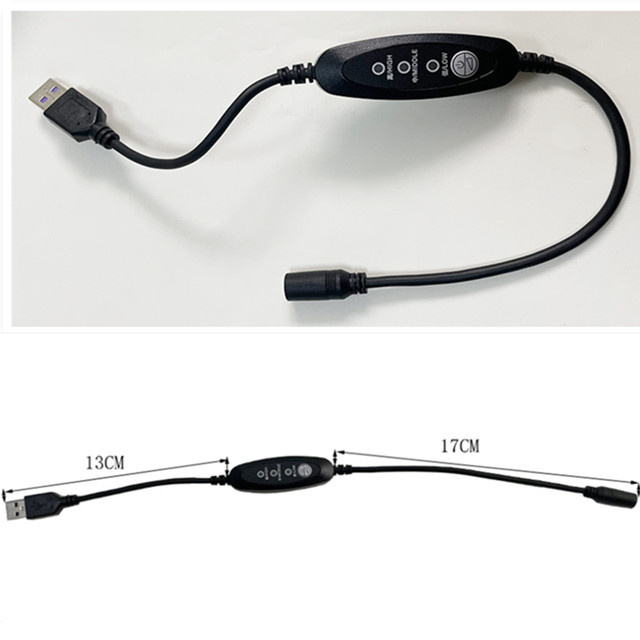 Low Voltage Usb Dc Cable 13cm Straight Angle Usb Power Switch Cable