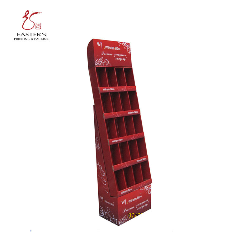 CMYK Printing Foldable Corrugated Display Stand For Supermarket Retail