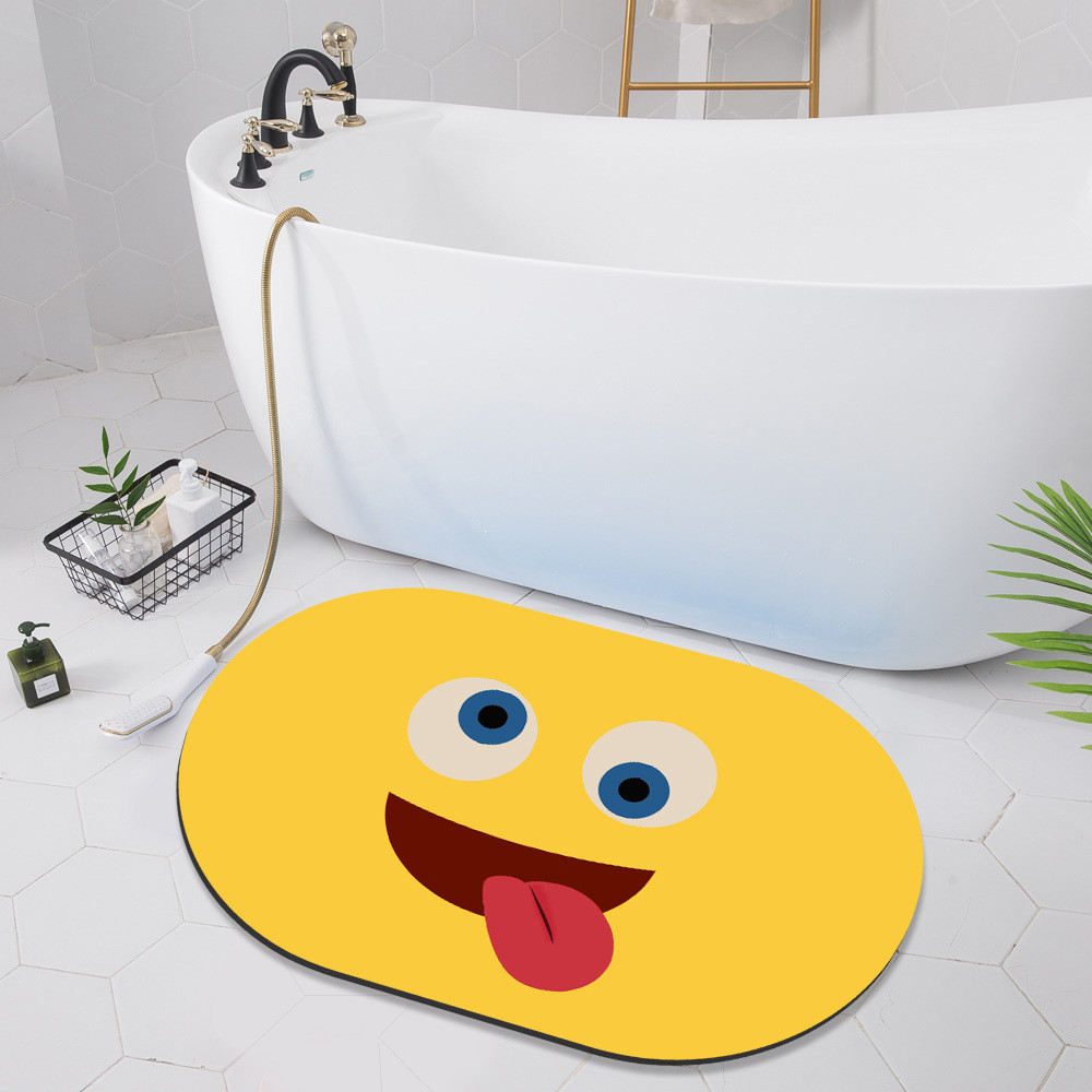 Oval Expression Bathroom Waterproof Carpet Indoor Entrance Mat 40*60cm 45*70cm