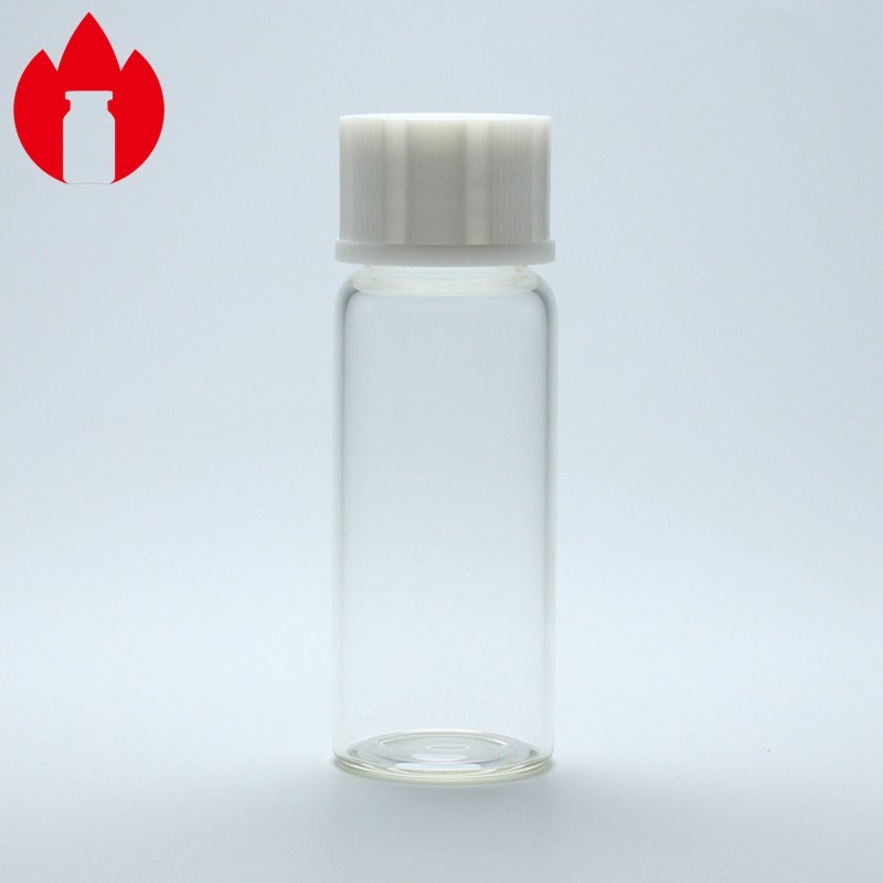 Clear 18mm Screw Mouth Glass Vial With Plastic Cap 10ml