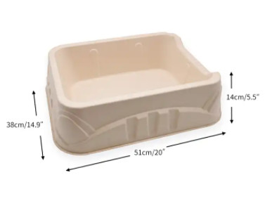 Bamboo Fiber Disposable Litter Boxes Eco Friendly Molded Pulp Paper Litter Box