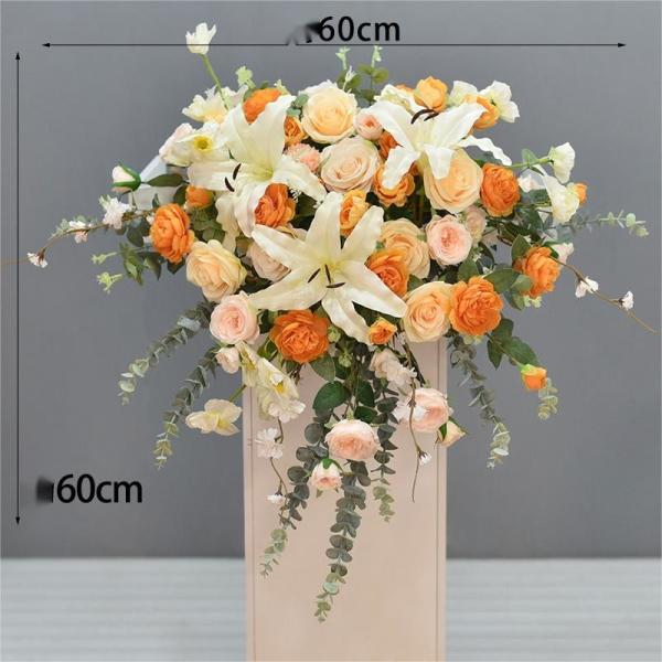 Beige Blue Faux Ranunculus Bouquet For Bridesmaid Customized