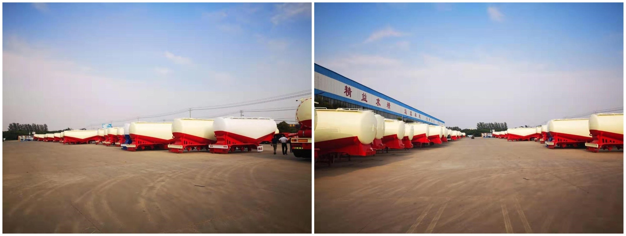 Triple Axle 50 Ton Bulk Cement Trailer , Bulk Cement Semi Trailer