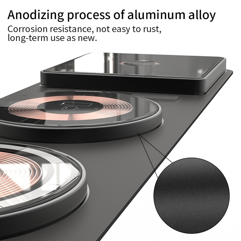 Trending Products 2022 New Arrivals Portable Folding 15 Watt 3 In 1 Transparent Wireless Charger