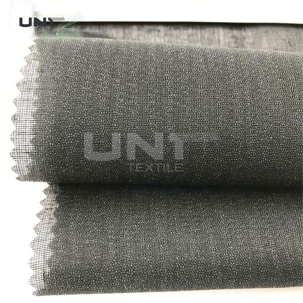20 - 120gsm Tc Black Woven Fusible Shirt Collar Interlining Eco Friendly