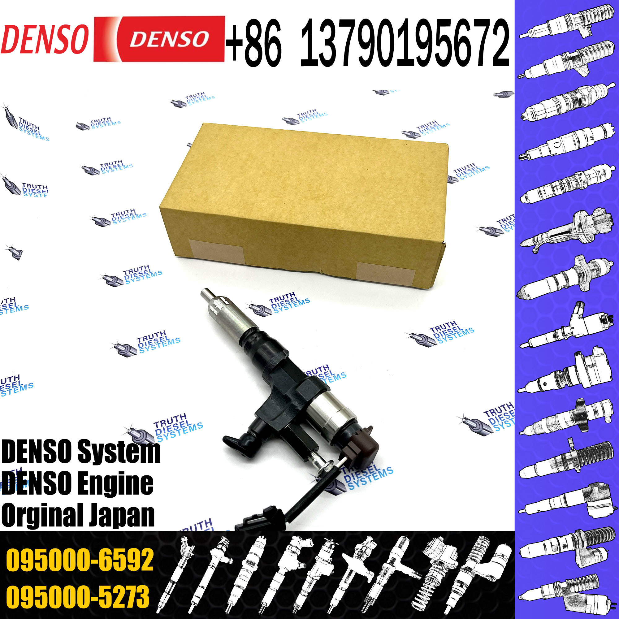 095000-6593 for Hino J08 engine excavator fuel injectors 23670-E0010 095000-6592