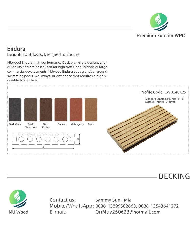 Anti Slip WPC Floor Panel Rotproof Patios Wood Plastic Composite Deck