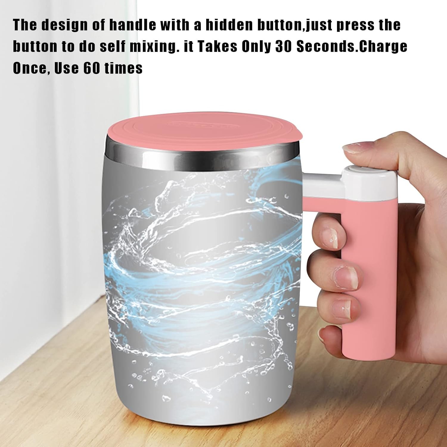 350ml Stainless Steel Self Stirring Mug