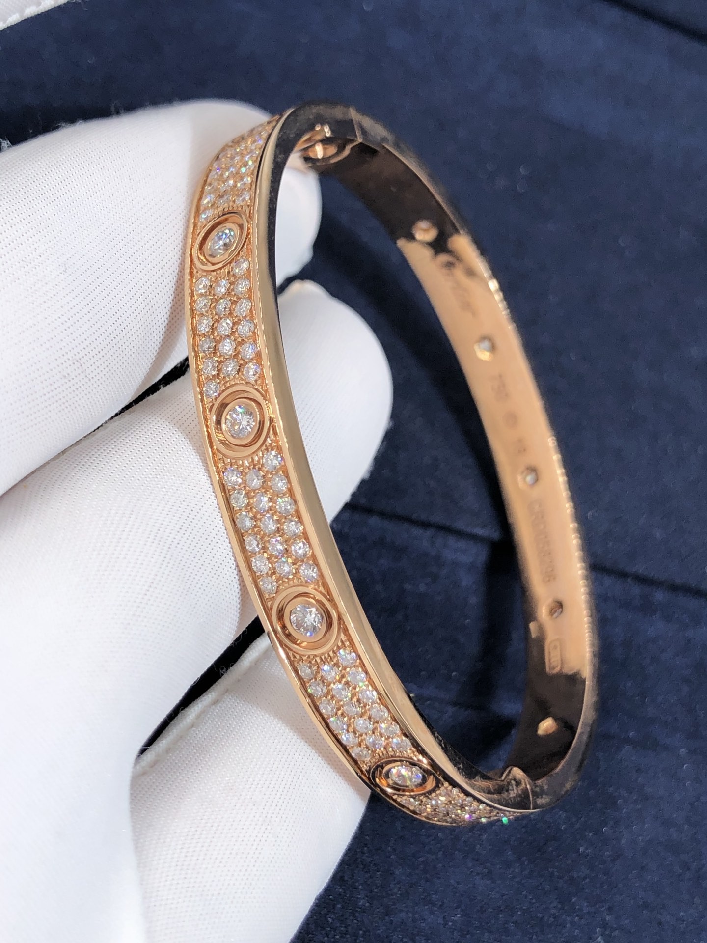 Popular Beautiful Gorgeous Factory Made 18k Car Tier Yellow/White/Rose Gold And Natural Diamonds LOVE Bracelet