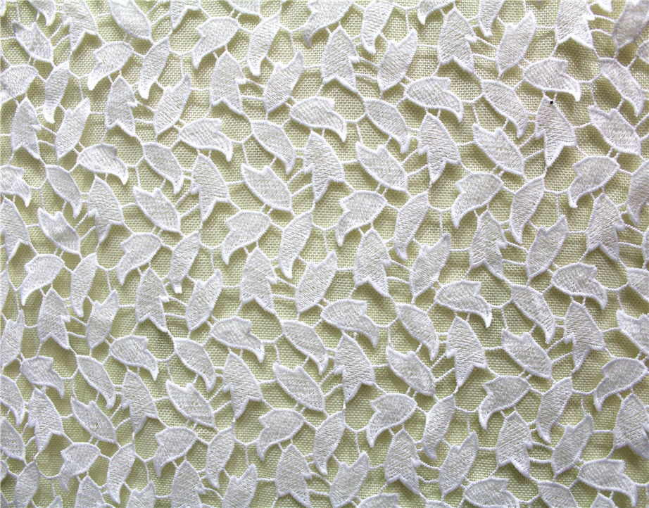 Crochet polyester embroidery lace fabric for lady's dresses