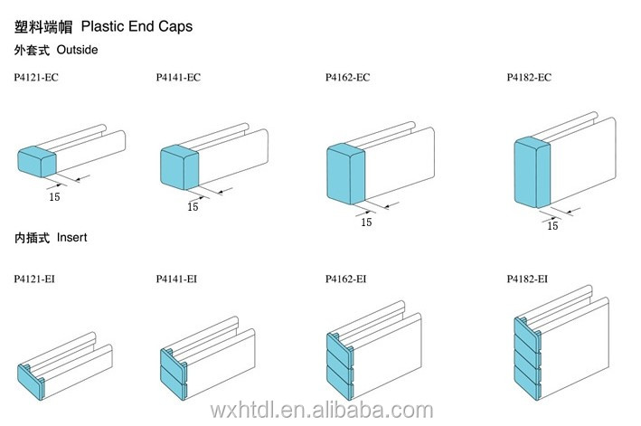 White Rectangular Plastic End Caps For 1 Inch Square Tubing