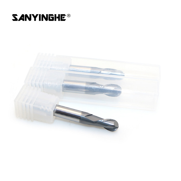 2 Flute Ballnose Solid Carbide End Mills Spiral R3.0 Corner Radius Roughing