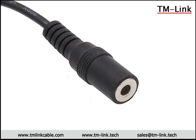 5525 DC Jack to wafer stright 3 core custom cable assemblies with PVC Jacket